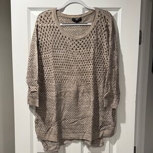 Mossimo Supply Co. Taupe Open-Knit Sweater